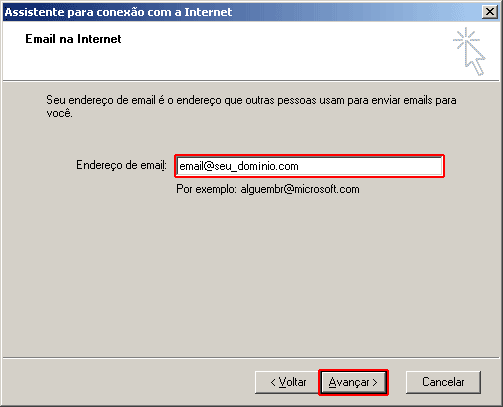 Configuração de e-mail em Outlook Express
